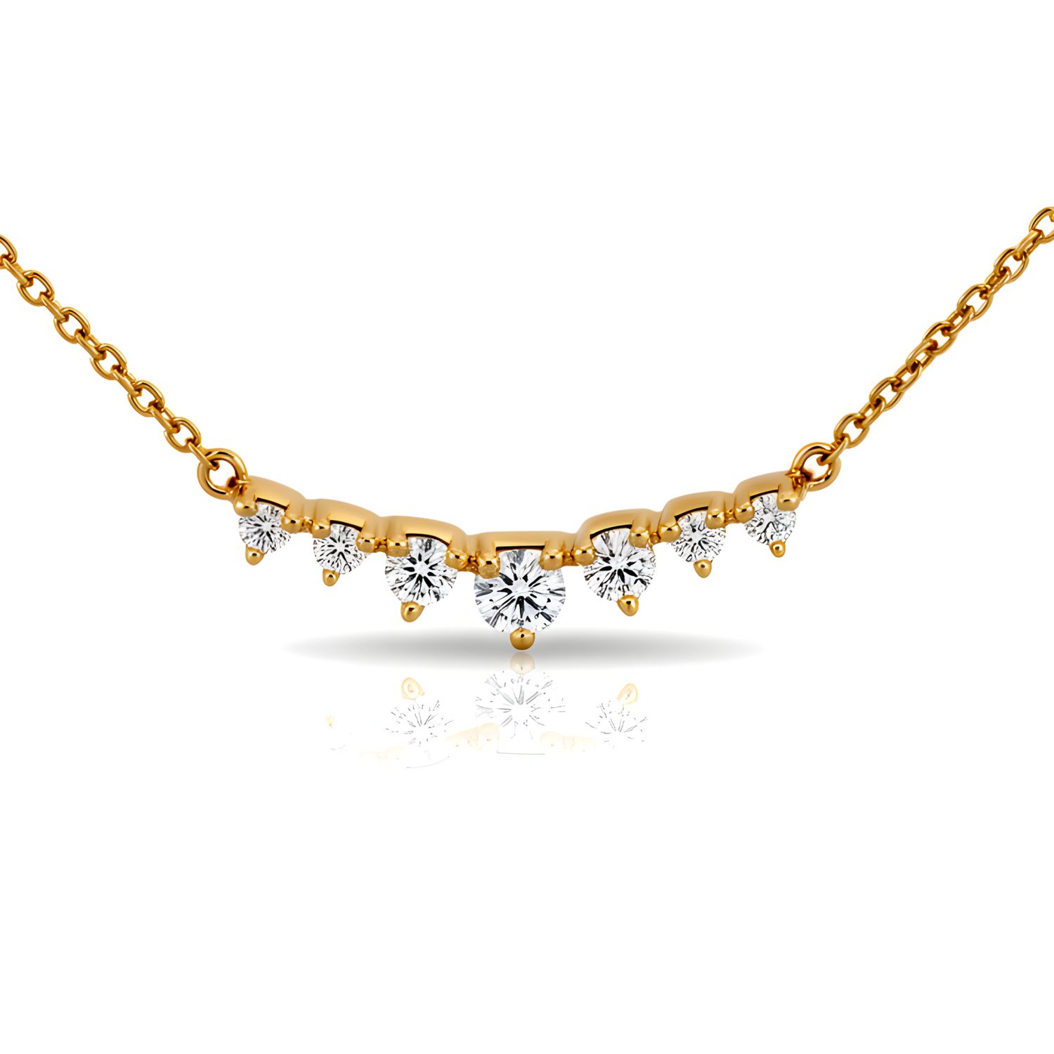 18ct Gold Diamond Tiara Bar Necklace