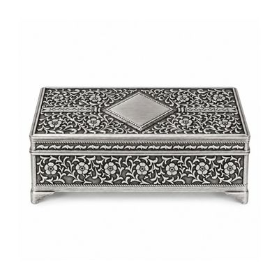 Ornate Jewellery Box Pewter Finish 7' Ornate Jewellery Box Pewter Finish 7'