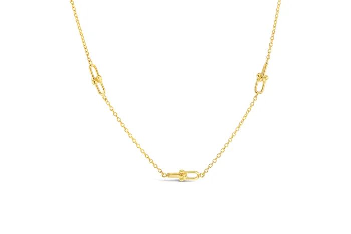 9ct Yellow Gold Fancy Double Link Necklace