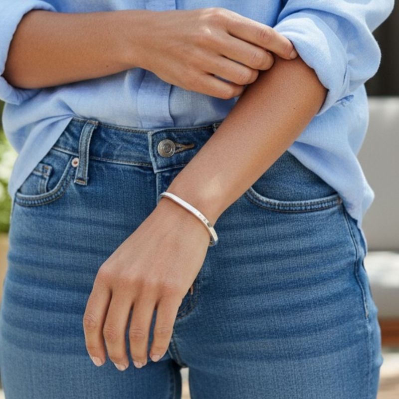 Sterling Silver Hinged Square TV Bangle
