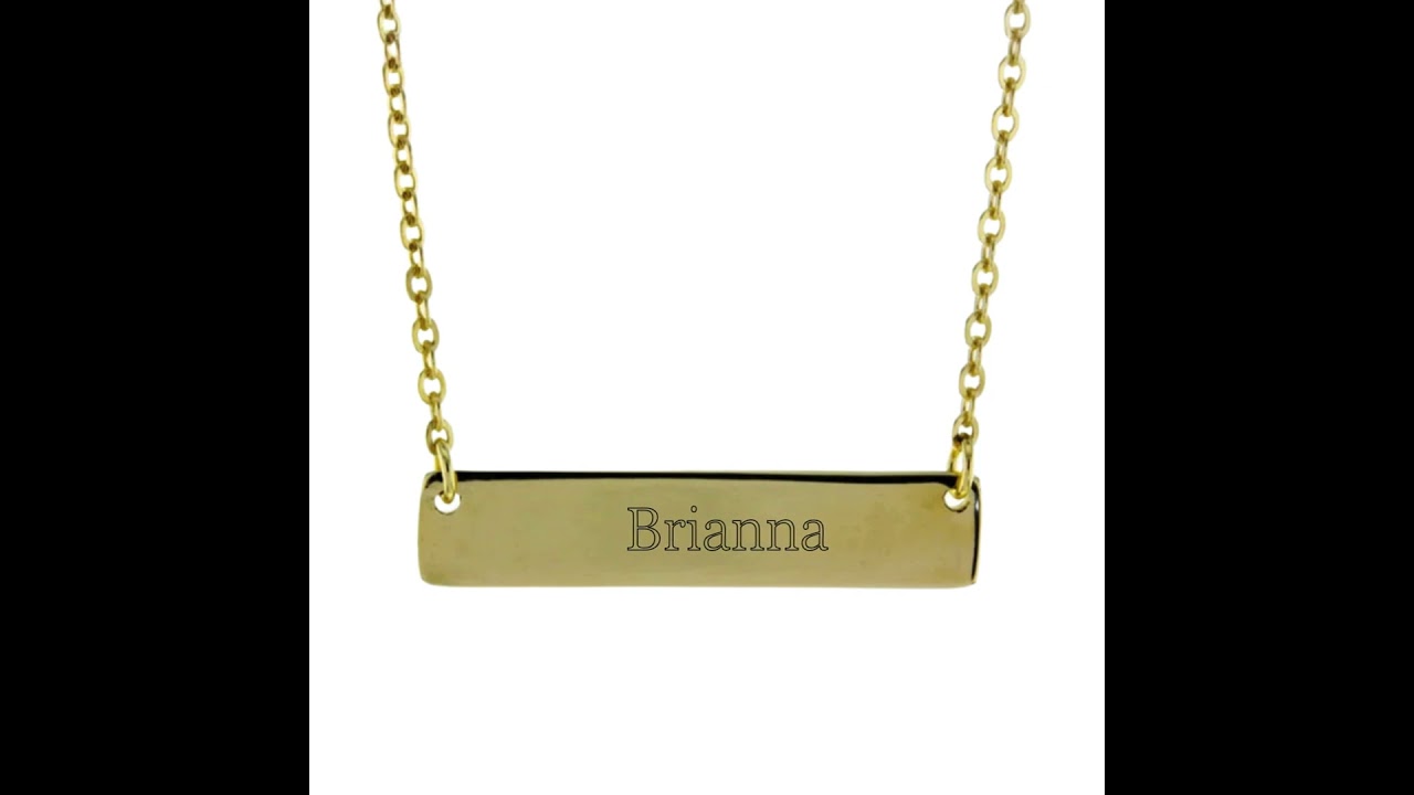 9ct Yellow Gold Name Bar Necklace