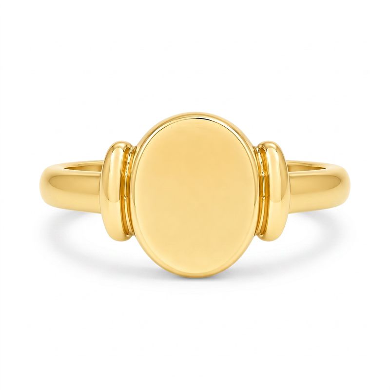 9ct Yellow Gold Oval Signet Ring - GRACE
