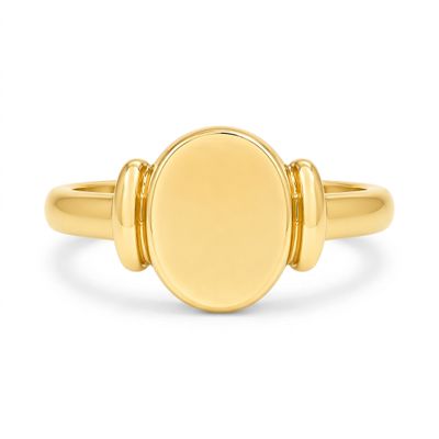 "GRACE" 9ct Yellow Gold Oval Signet Ring - GRACE