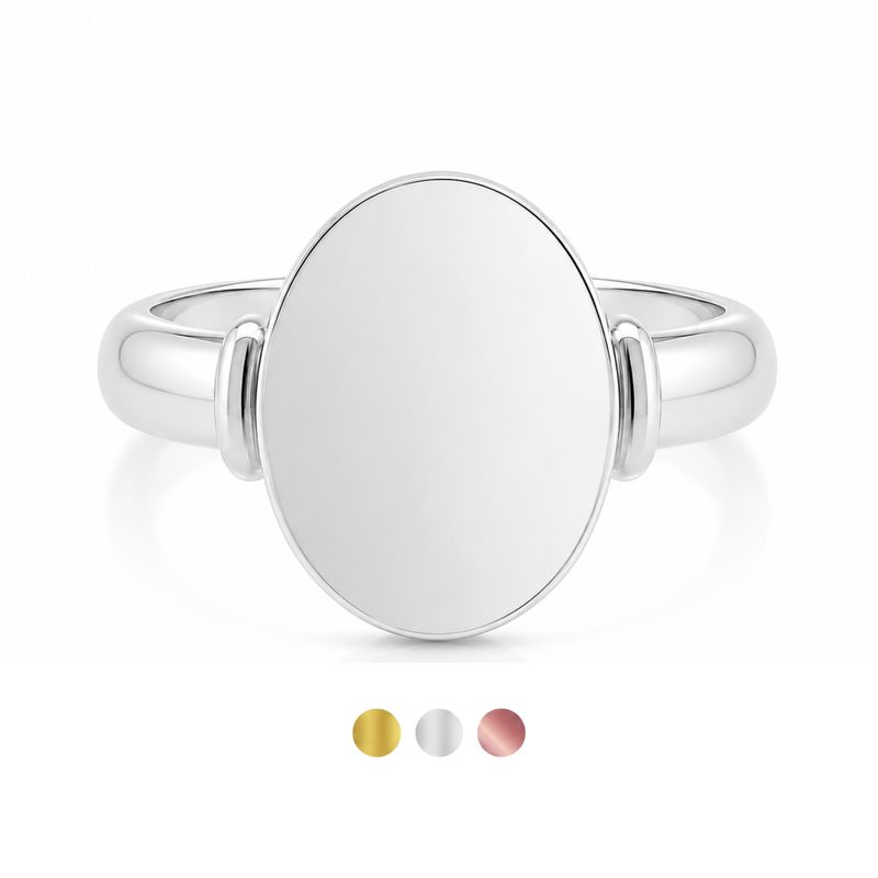 "Tilly2" Oval Signet Ring with Knuckles