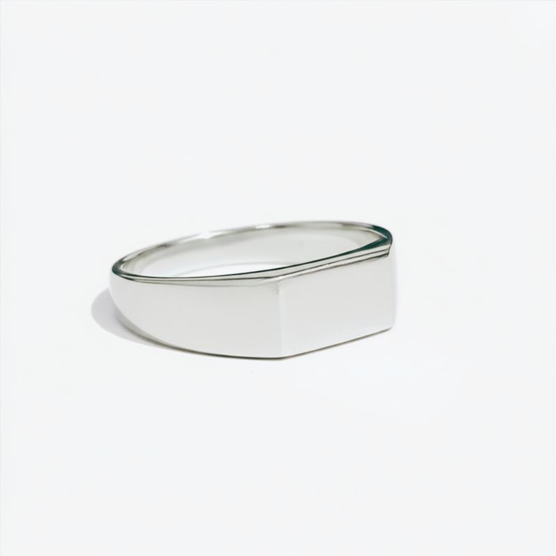Sterling Silver Flat Signet Ring