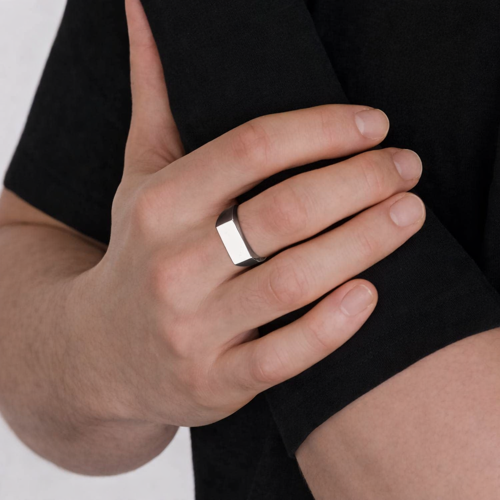 Sterling Silver Flat Signet Ring