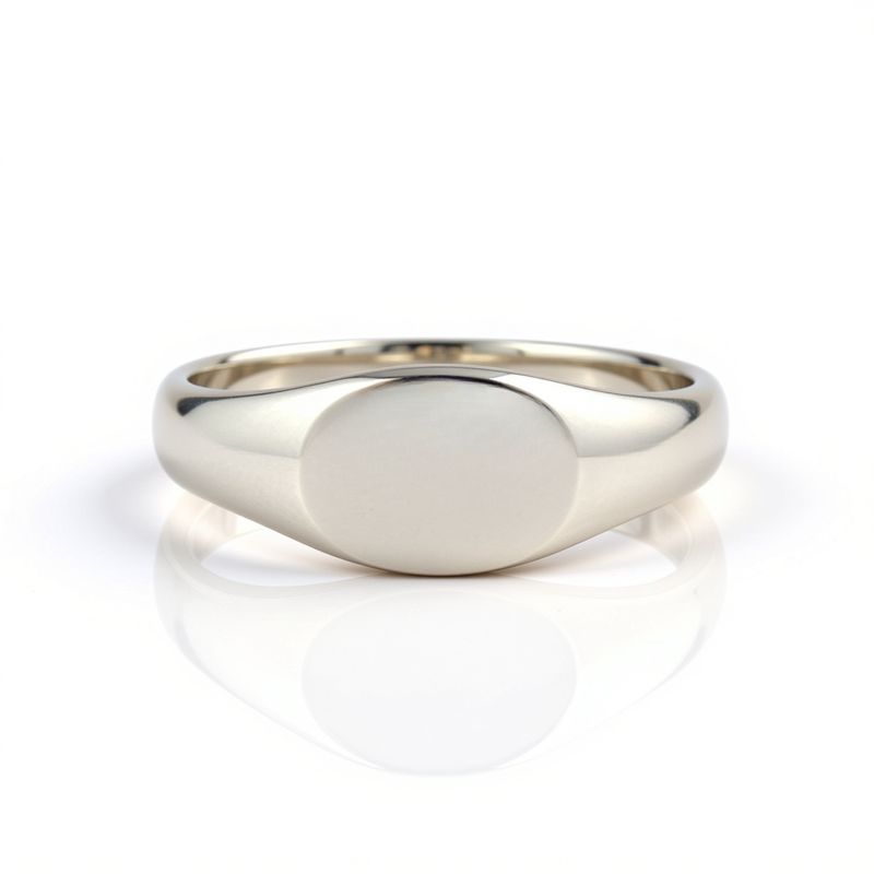 Sterling Silver Flat Oval Top Signet Ring