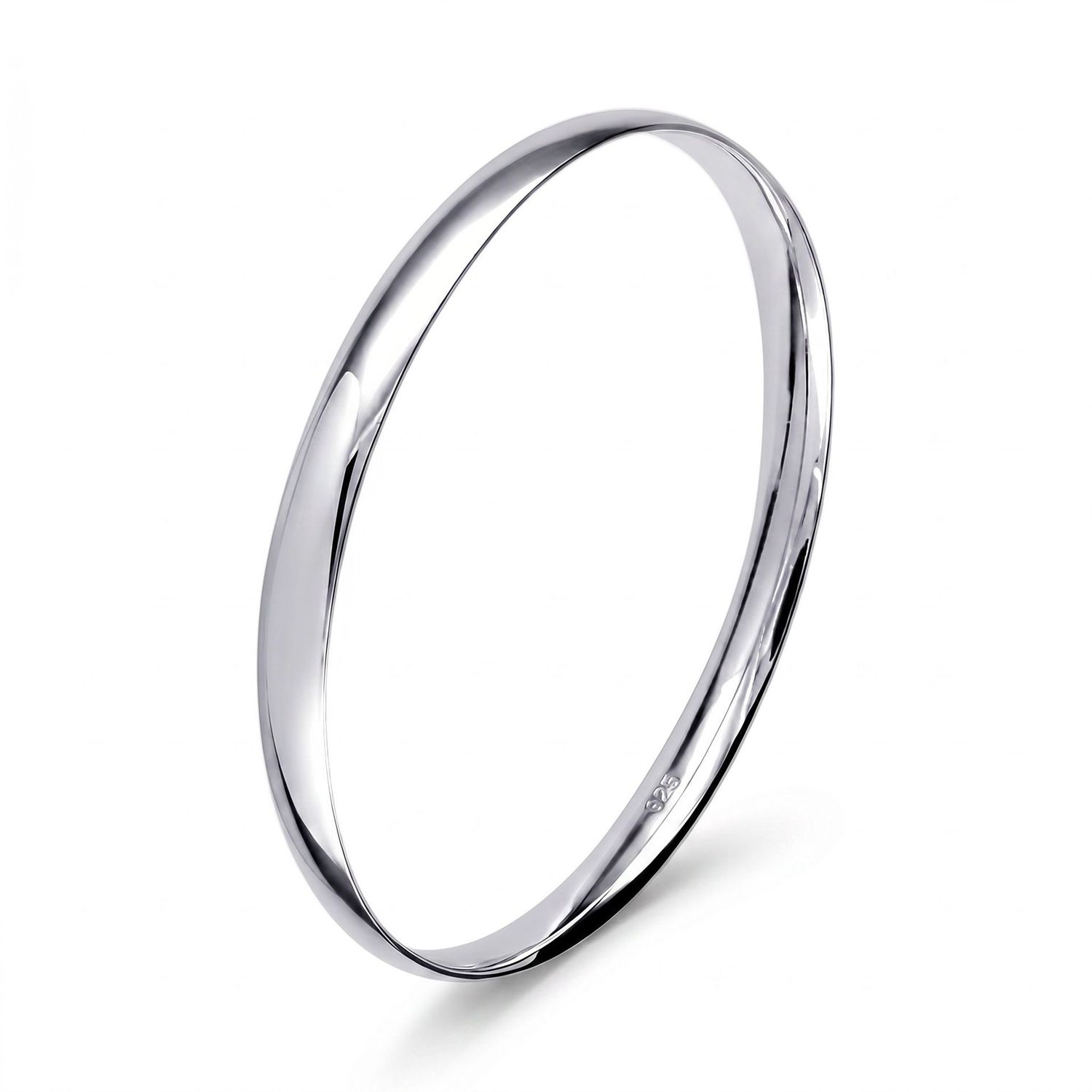 Sterling Silver OVAL Solid Bangle 7mm/67 Sterling Silver OVAL Solid Bangle 7mm/67