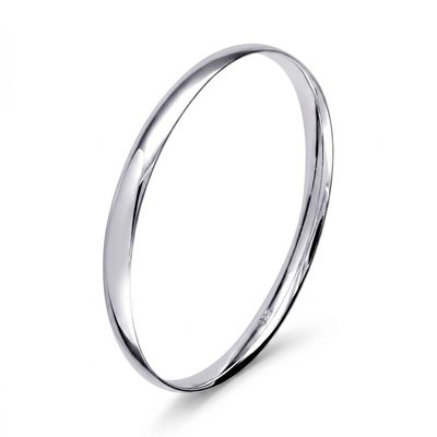 Sterling Silver OVAL Solid Bangle 7mm/67 Sterling Silver OVAL Solid Bangle 7mm/67