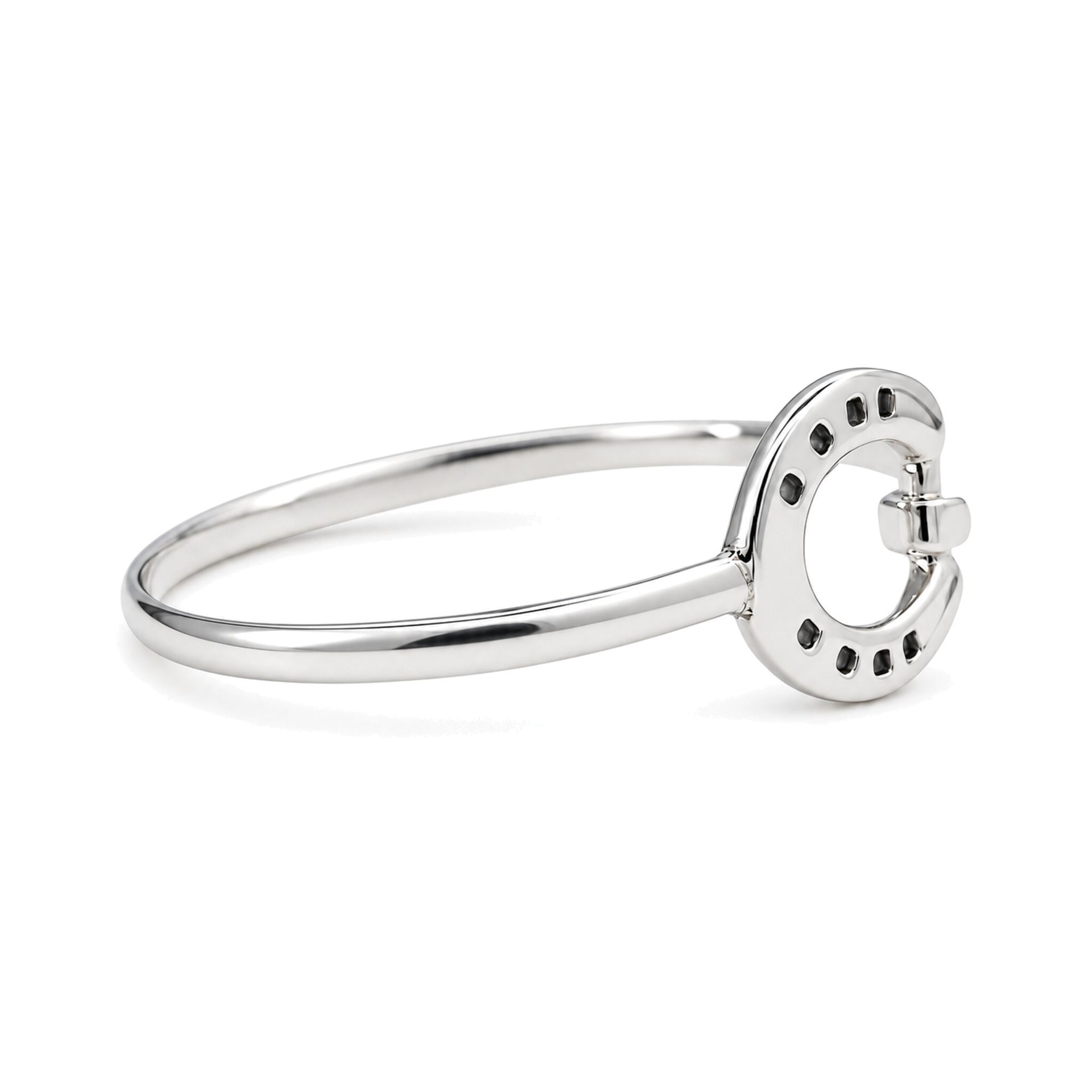 Sterling Silver Polished Horseshoe Bangle