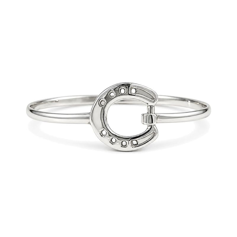 Sterling Silver Polished Horseshoe Bangle