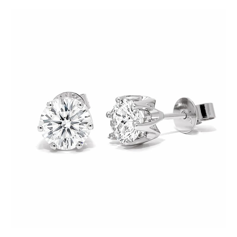 9W LAB Diamond Stud Earrings (Round 1.51ct) 9W LAB Diamond Stud Earrings (Round 1.51ct)