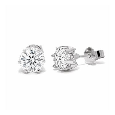 9W LAB Diamond Stud Earrings (Round 1.51ct)