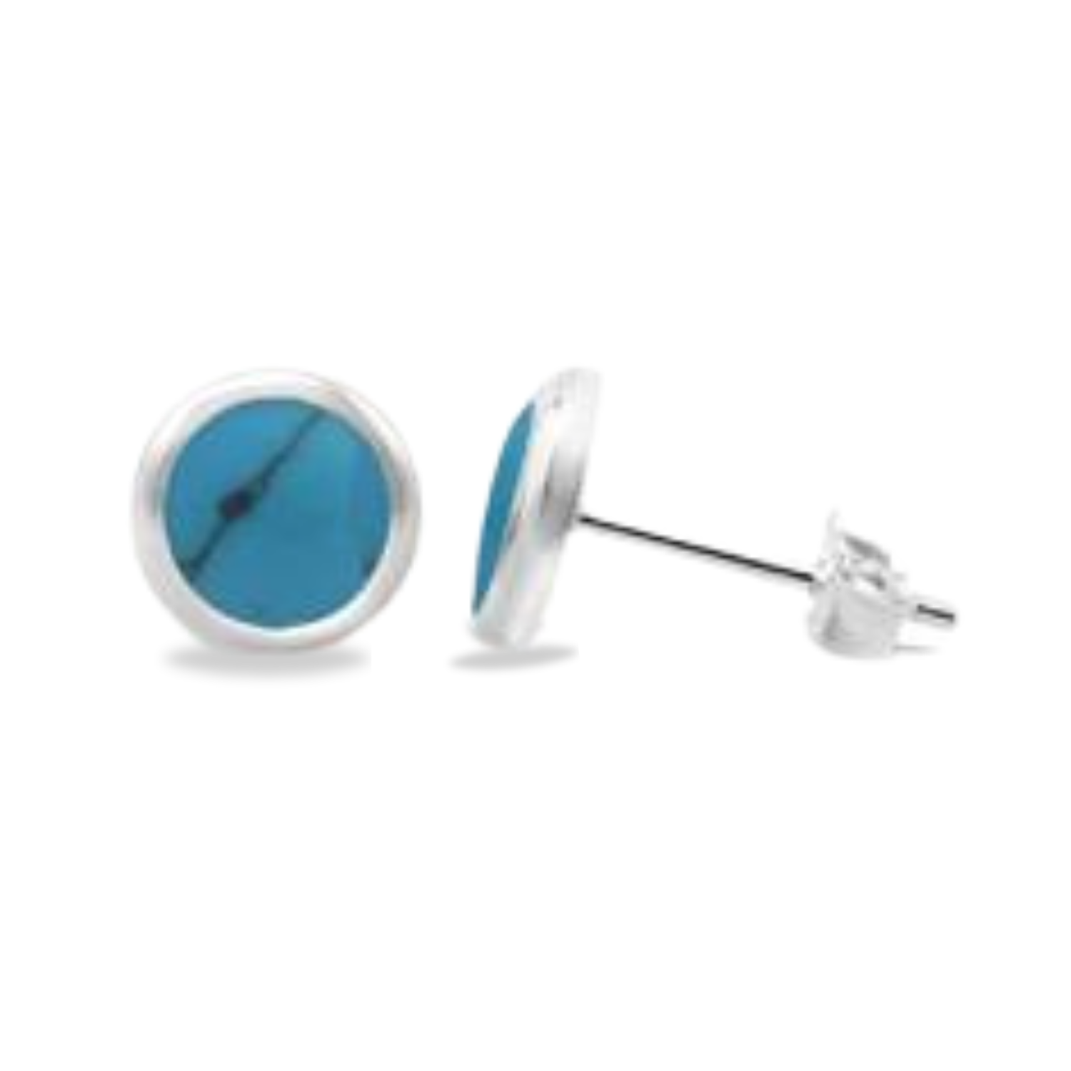 Sterling Silver Blue Stone Stud Earrings Sterling Silver Blue Stone Stud Earrings