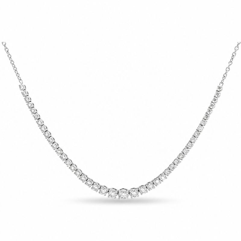 18W Graduated Diamond Tennis Necklace 18W Graduated Diamond Tennis Necklace