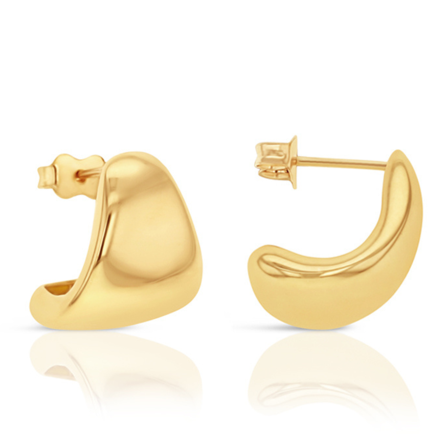 9Y HALF CURVED TAPERED  EARRINGS