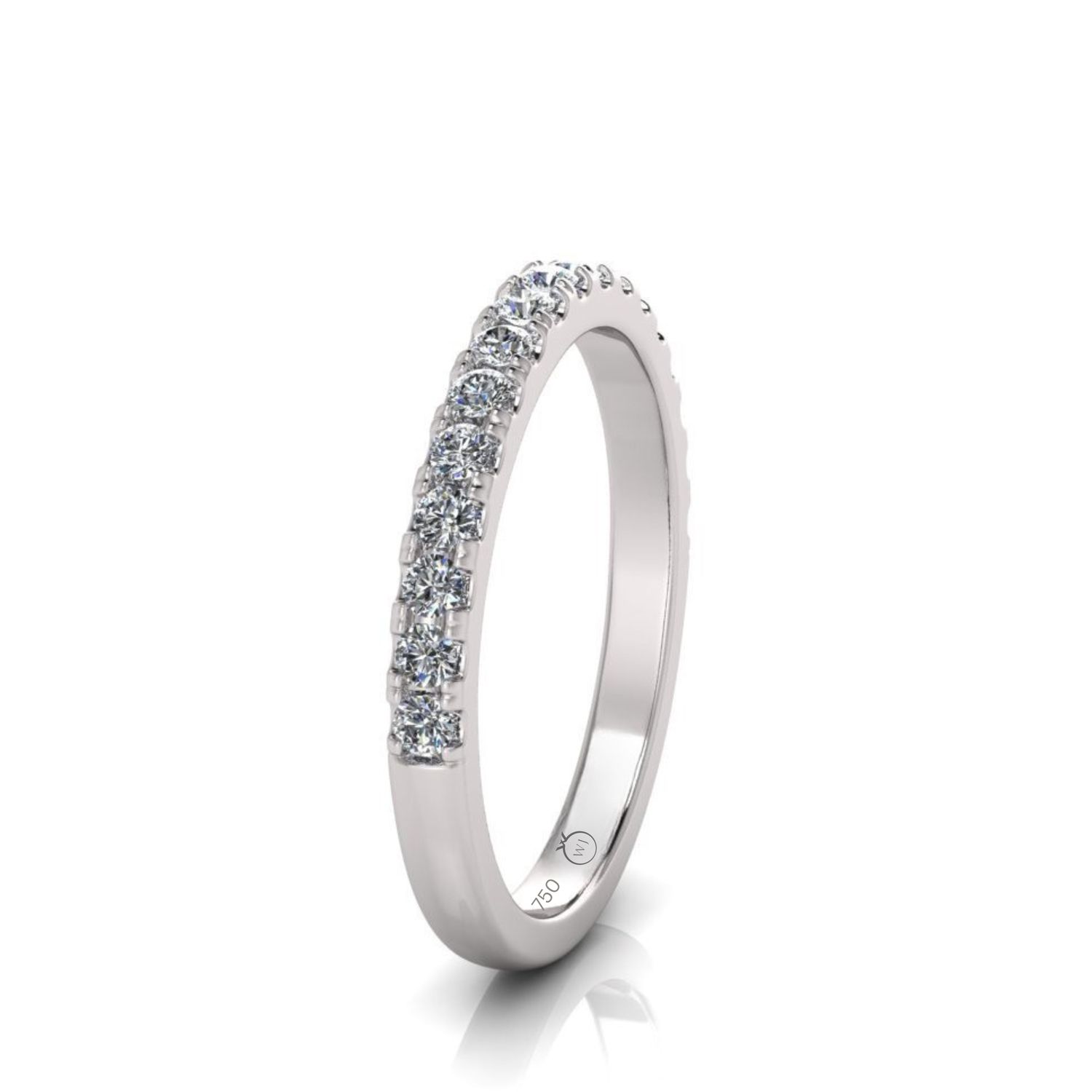18w Diamond Scallop Claw Set Ring (3pts 13=0.39ct)
