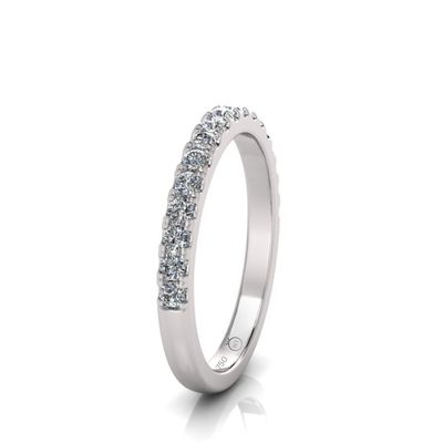 18w Diamond Scallop Claw Set Ring (3pts 13=0.39ct)