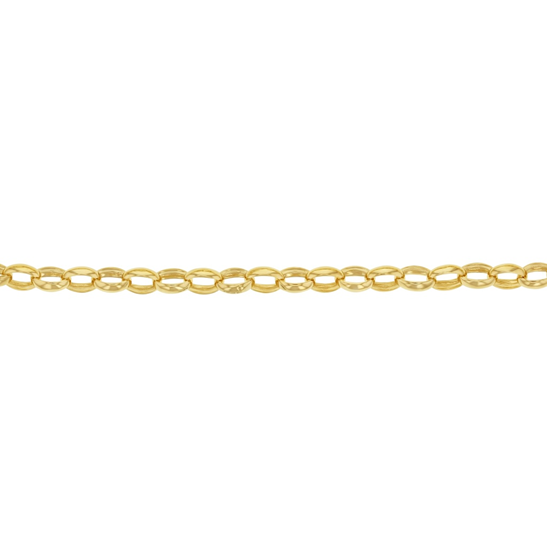 9YG Solid Oval Belcher Bracelet