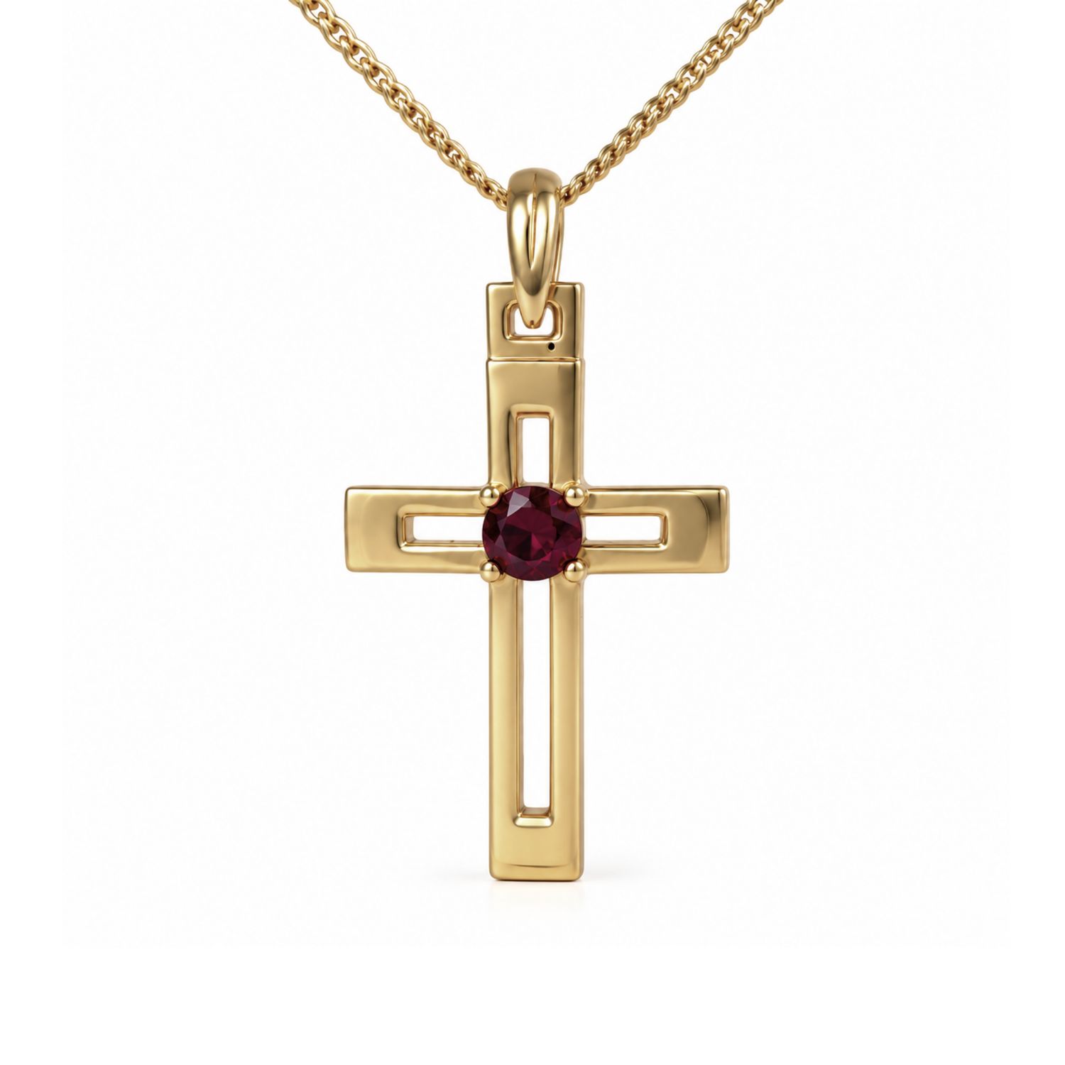 9ct Gold Stone Set Cross Pendant 9ct Gold Stone Set Cross Pendant