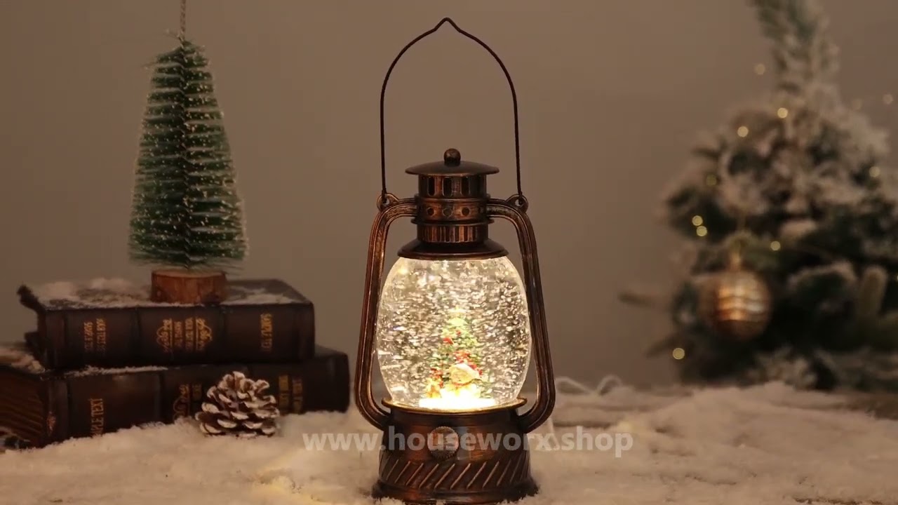 TEDDY BEAR AND TREE SNOW GLOBE