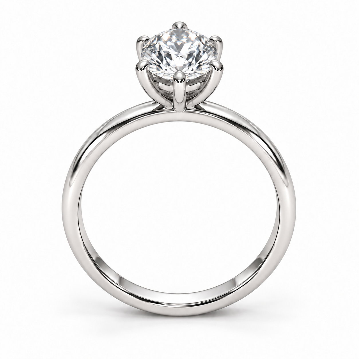 Platinum Solitaire LGD Round Diamond Engagement Ring (RBC = 0.50ct)