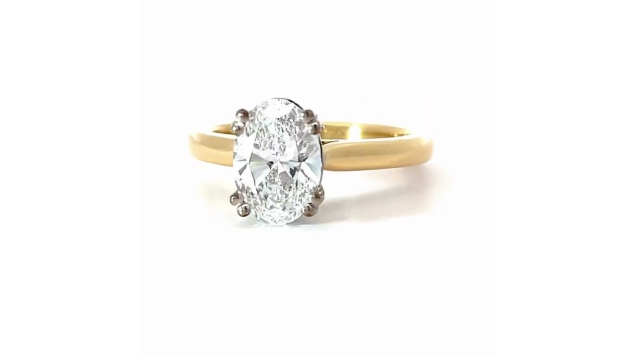 Oval Cut Solitaire Double Claw LAB Diamond Ring (1.50ct)