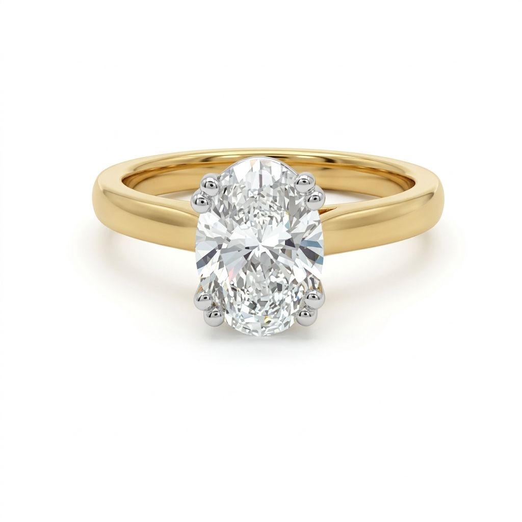 Oval Cut Solitaire Double Claw LAB Diamond Ring (1.50ct)