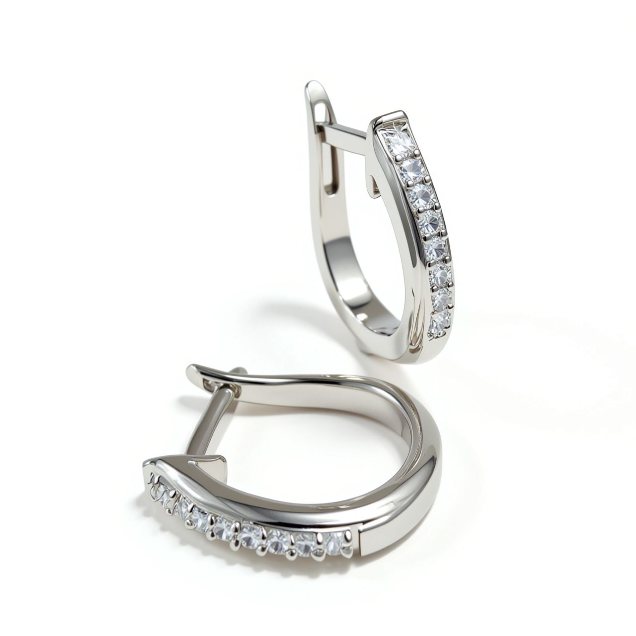 9ct Channel & Bead Set Diamond Huggie Earrings 9ct Channel & Bead Set Diamond Huggie Earrings