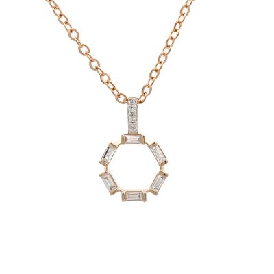 9ct Circle Baguette Diamond Pendant. 9ct Circle Baguette Diamond Pendant.
