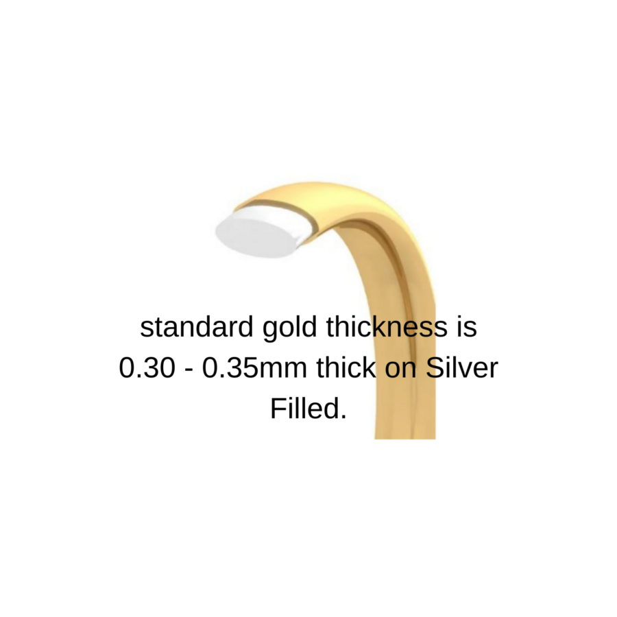 9ct Yellow Gold Filled Oval Bangle 6mm/64mm