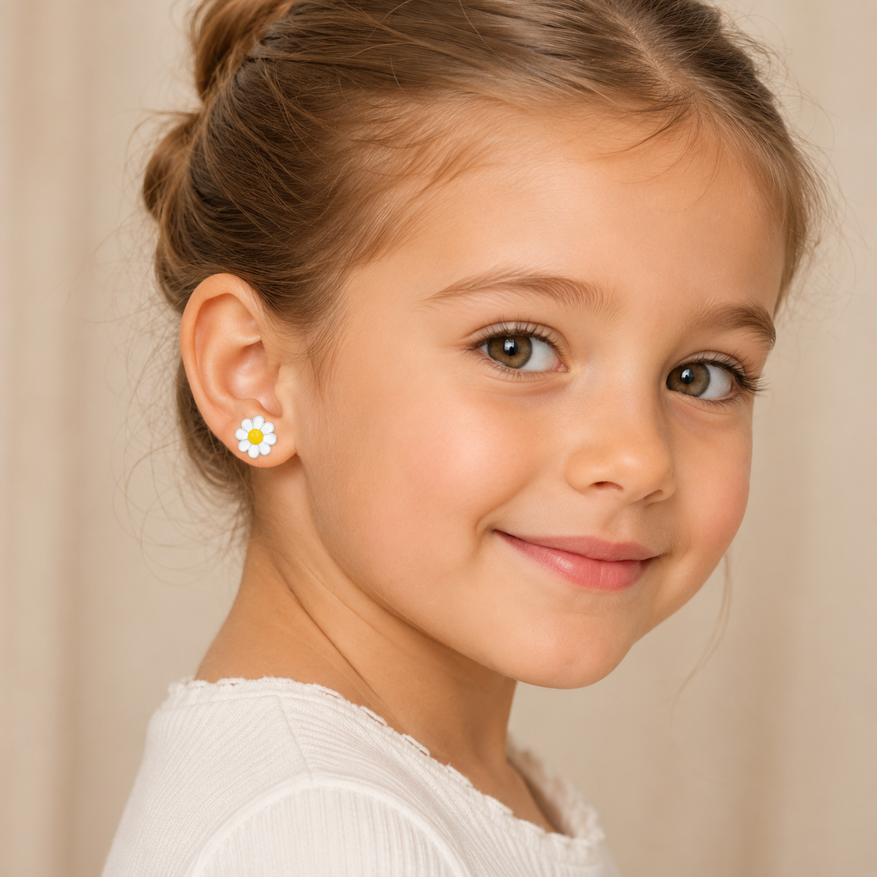 Sterling Silver Daisy Stud Earrings