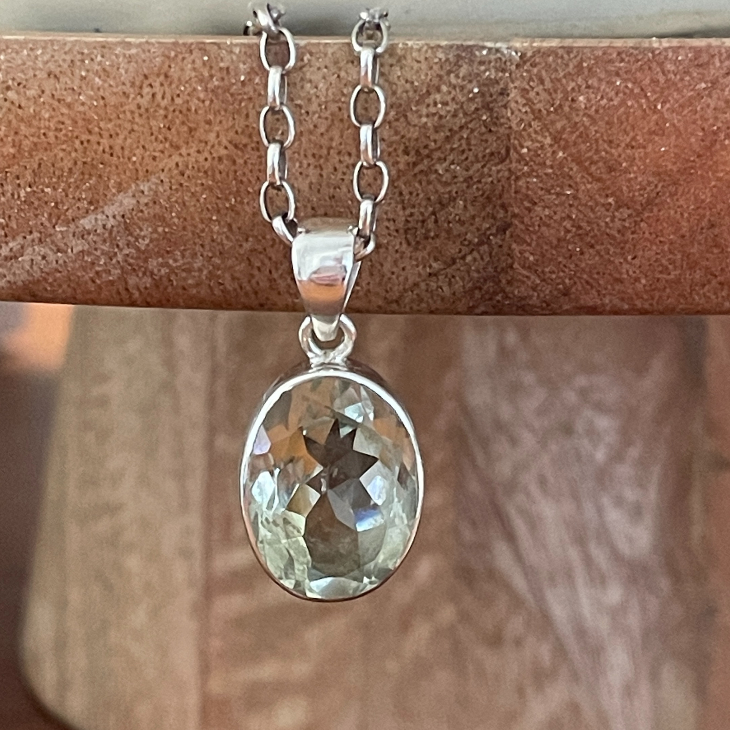 Sterling Silver Green Amethyst Pendant Sterling Silver Green Amethyst Pendant