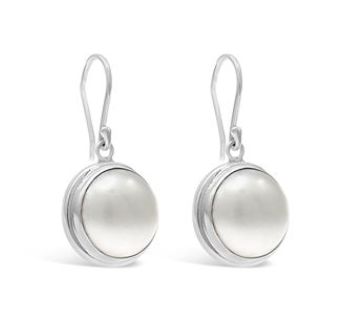 Sterling Silver Pearl Bezel Hook Earrings 10mm Sterling Silver Pearl Bezel Hook Earrings 10mm