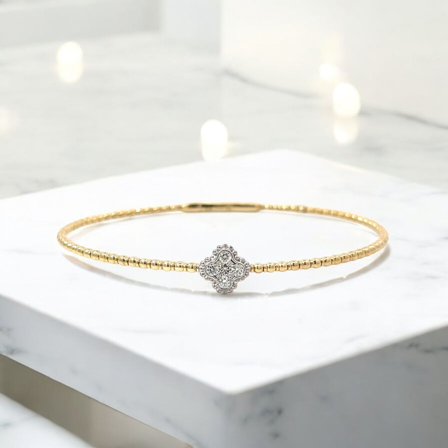 14k Y/W Diamond Set Flexi Bracelet. 14k Y/W Diamond Set Flexi Bracelet.