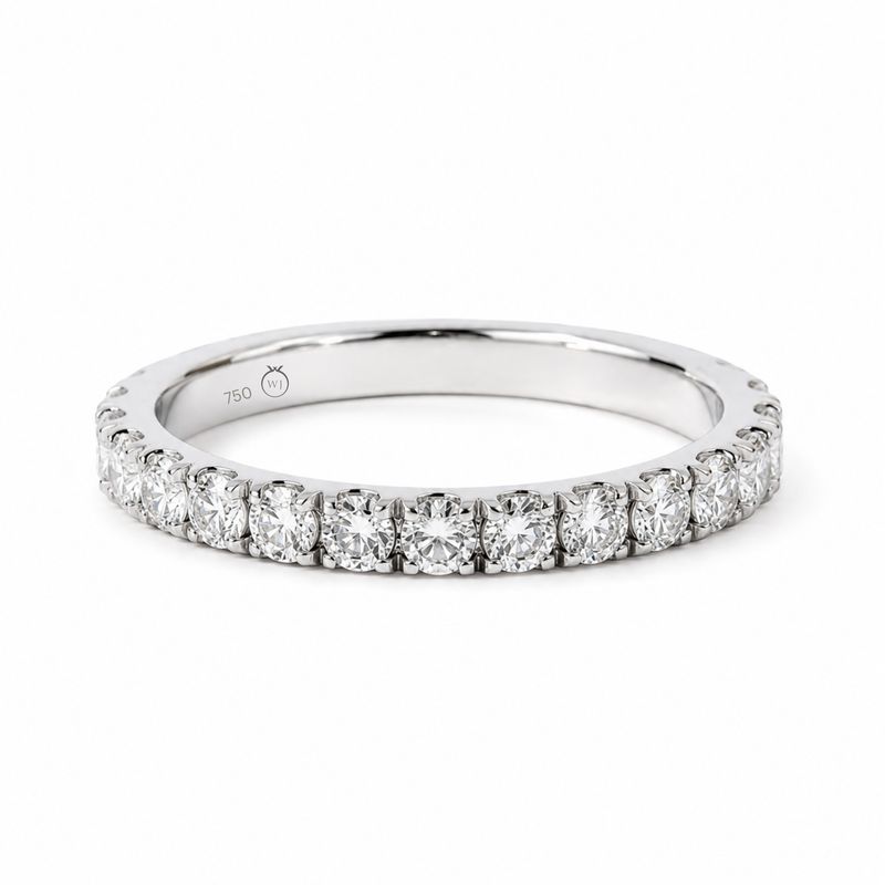 18W Split Claw Mined Diamond Wedding Ring (15= 0.45ct ) 2.00mm