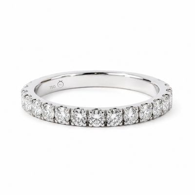 18W Split Claw Set Diamond Wedding Ring (15= 0.45ct )