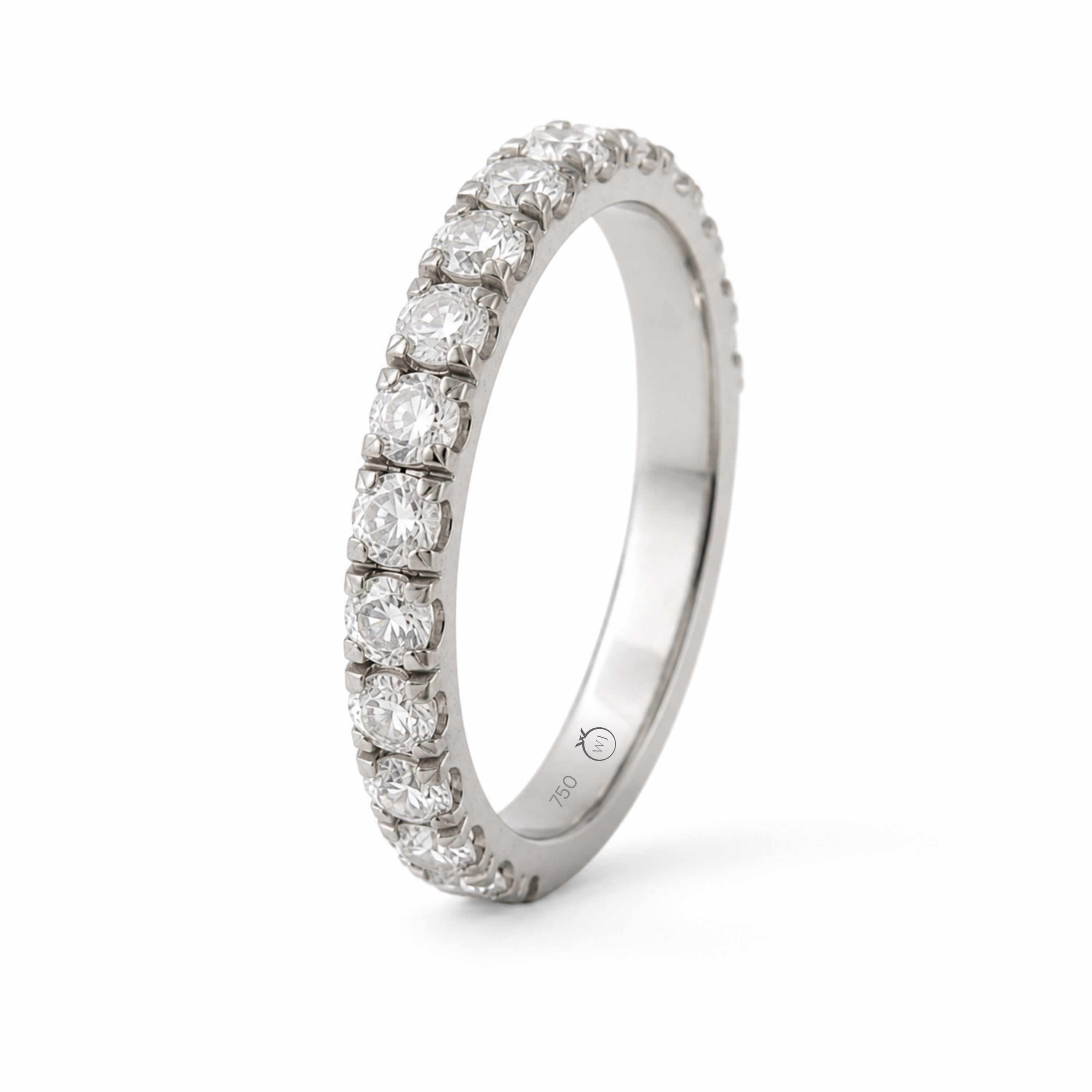 18W Split Claw Mined Diamond Wedding Ring (15= 0.45ct ) 2.00mm