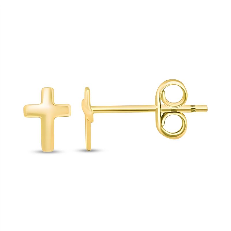 9ct Gold Petite CROSS Earrings