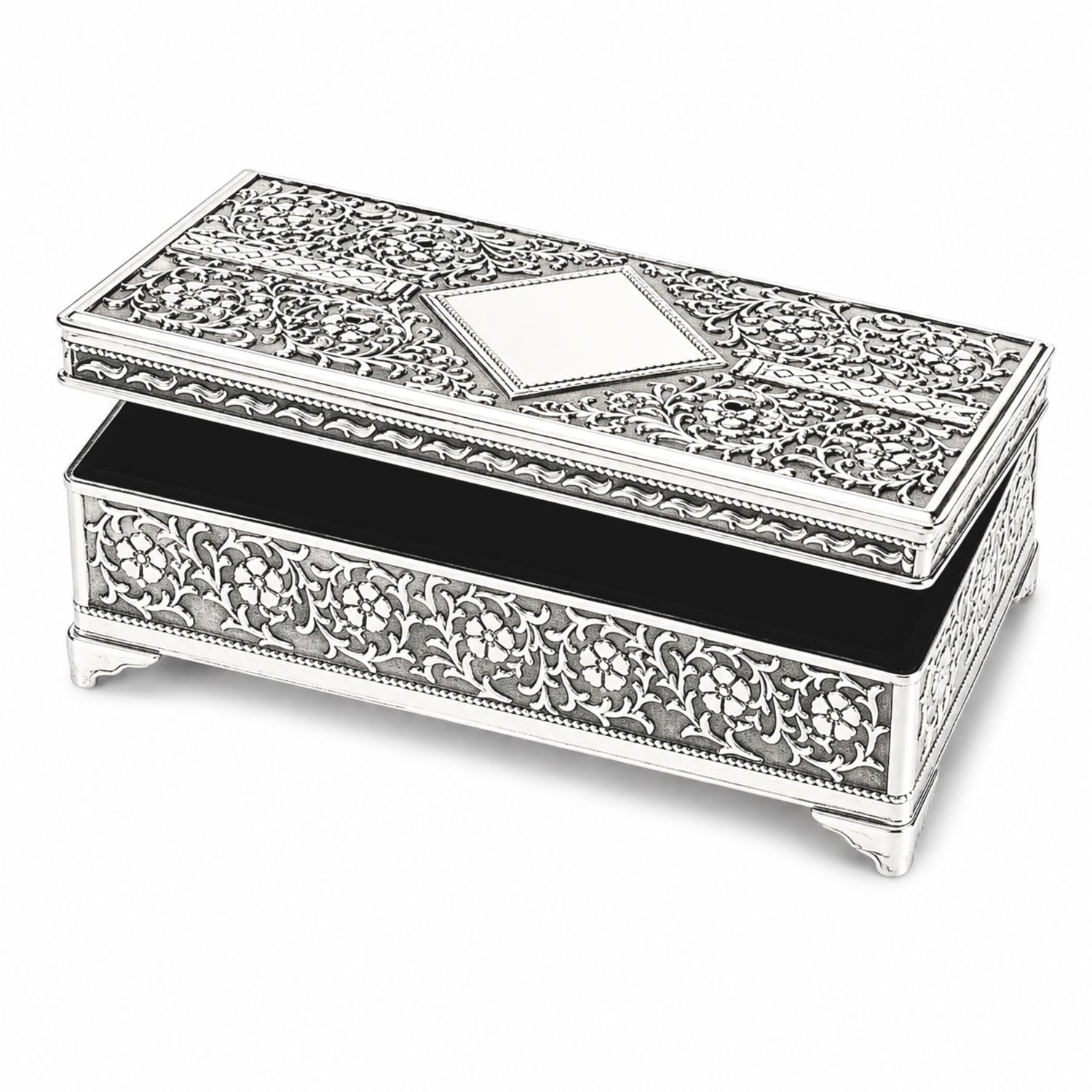 Silver Plate Rectangle Jewellery Box 7 Silver Plate Rectangle Jewellery Box 7"