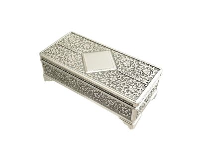Silver Plate Rectangle Jewellery Box 5 Silver Plate Rectangle Jewellery Box 5"
