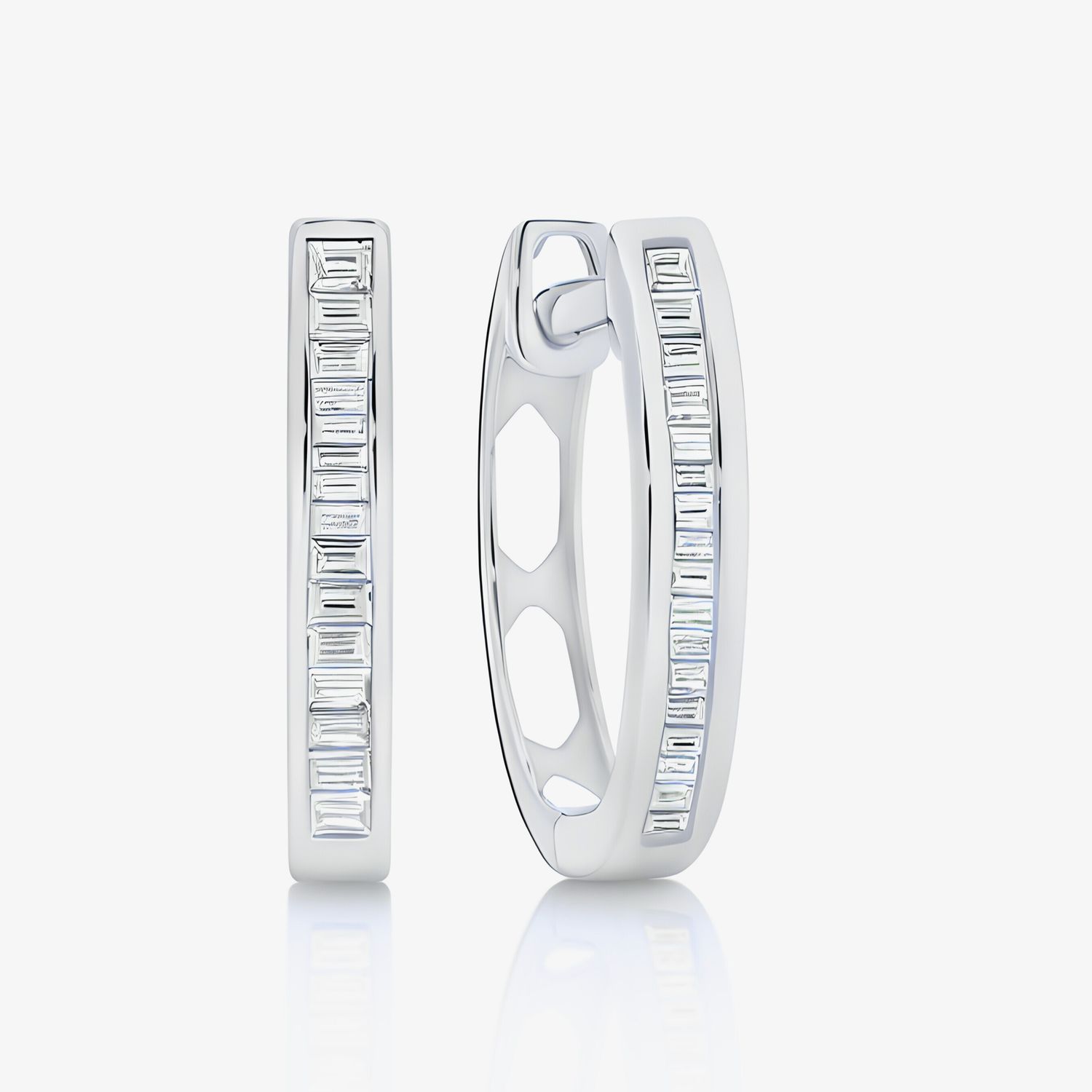 18W Diamond Petite Huggie Earrings TDW 0.10ct