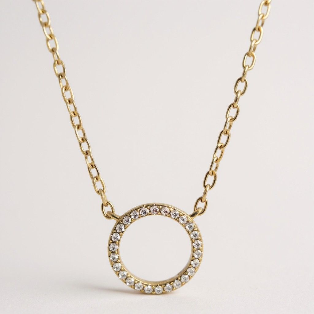 St Silver GP CZ Circle Pendant