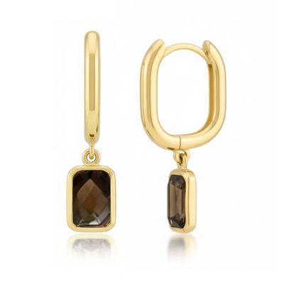 9ct Smokey Quartz Charm Earrings