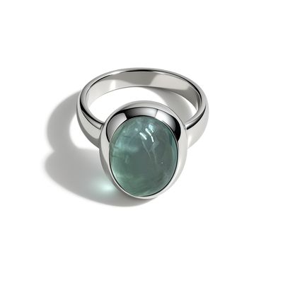 Sterling Silver Prehnite Ring Sterling Silver Prehnite Ring