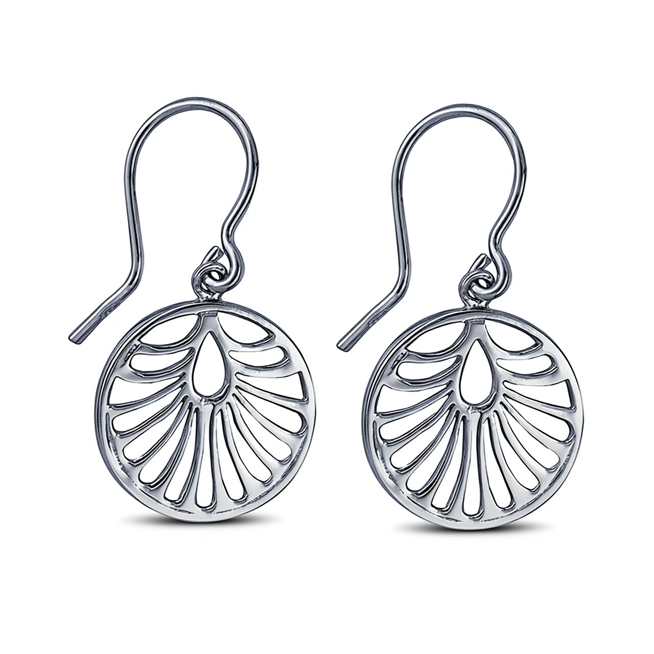 Sterling Silver Circular Hook Earrings