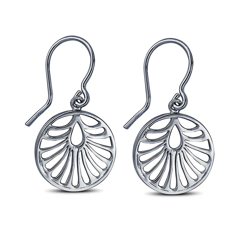 Sterling Silver Circular Hook Earrings Sterling Silver Circular Hook Earrings