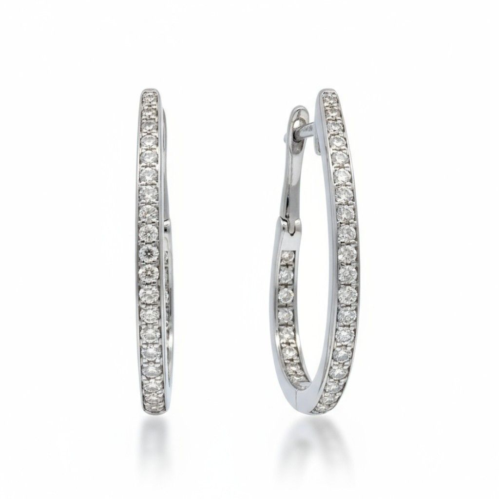 9ct Gold Hinged Diamond Huggie Earrings