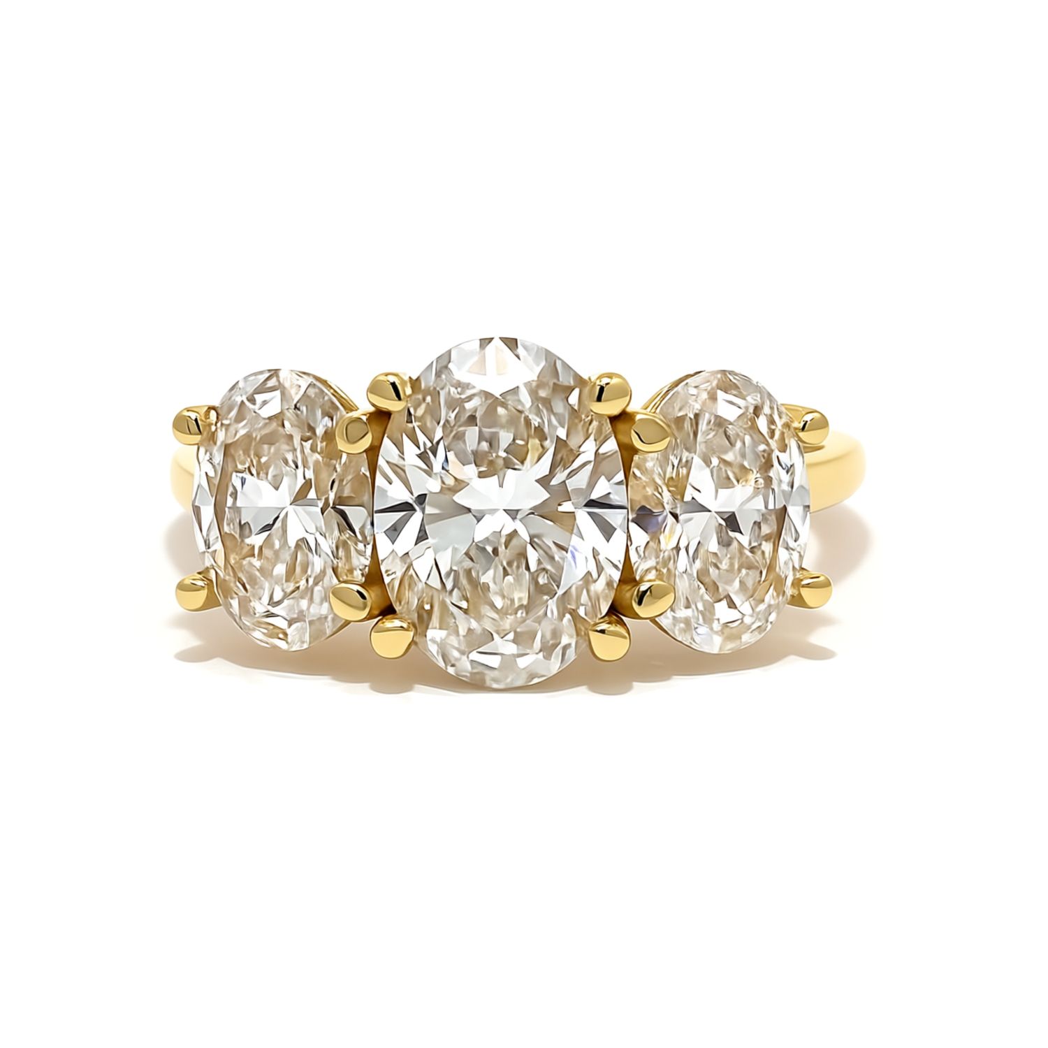 18ct Oval LAB Trilogy Ring TDW Est 3.00cts