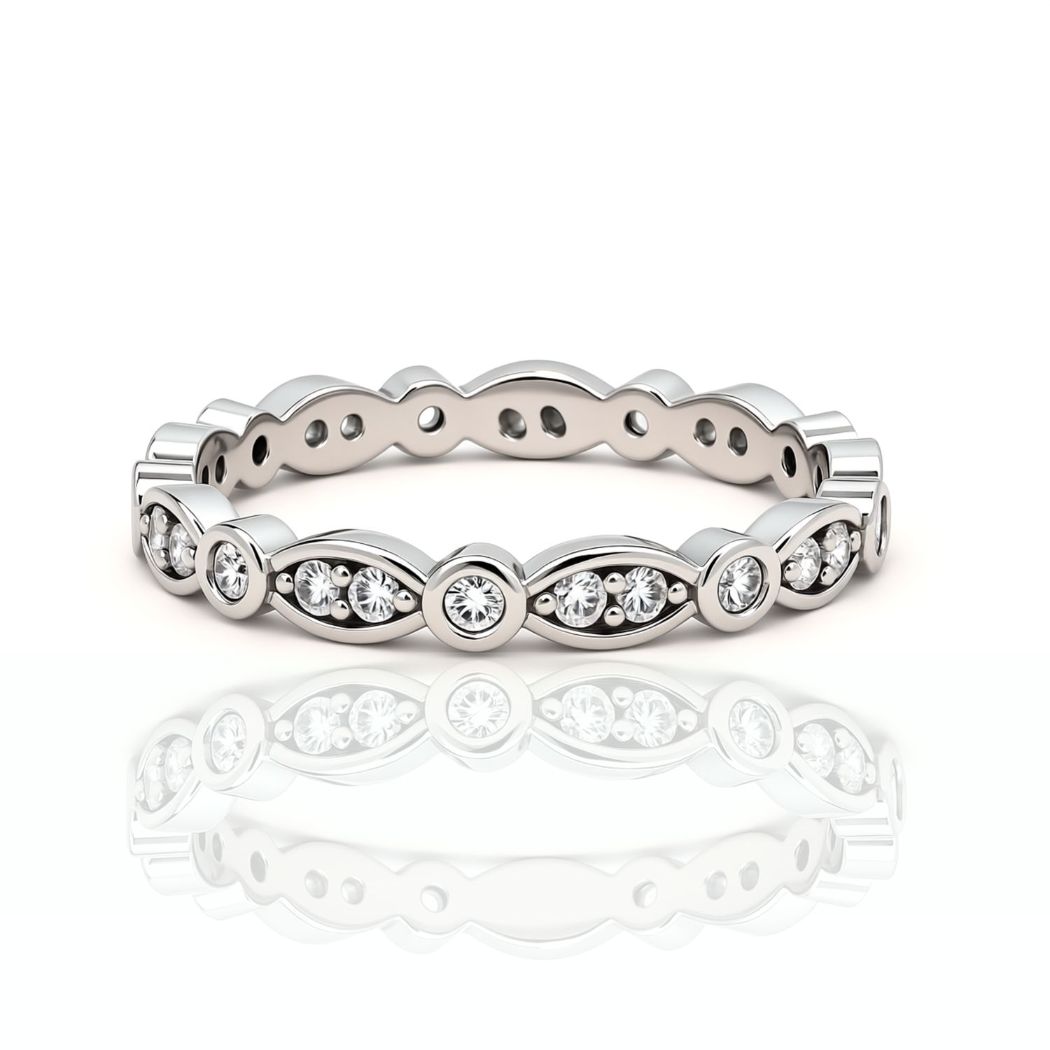 Round & Marquise-Style Diamond Wedding Ring Round & Marquise-Style Diamond Wedding Ring